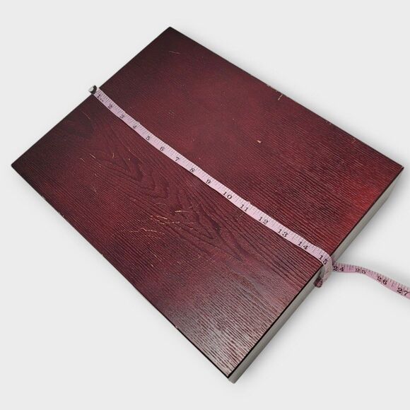 International Silver Company wooden Flatware Cutlery Storage Chest Box Brown - Picture 8 of 11